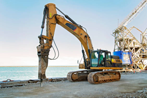 hydraulic breakers in dock construction